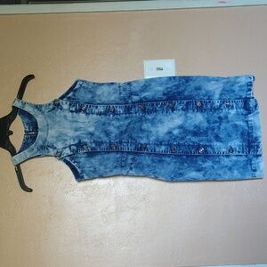 bebe Blue Acid Wash Denim  Mini Dress Size 8